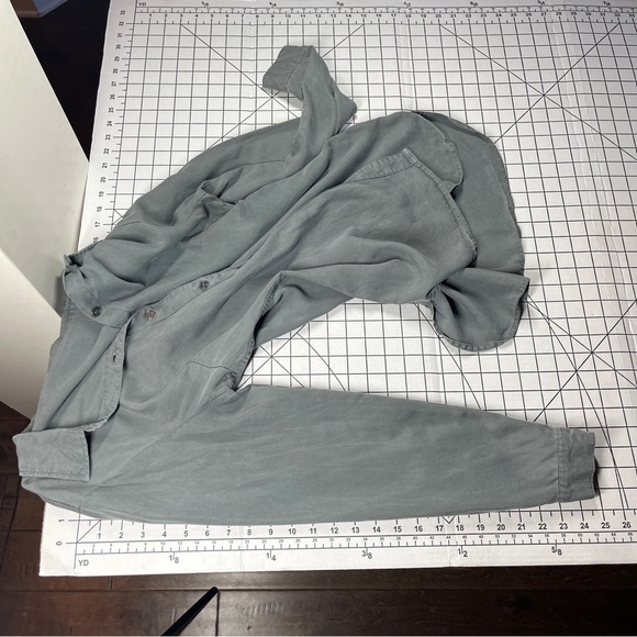 Soft Surroundings Green Long Sleeve Button Down Shirt Dress S Lyocell Soft Comfy - Picture 9 of 11